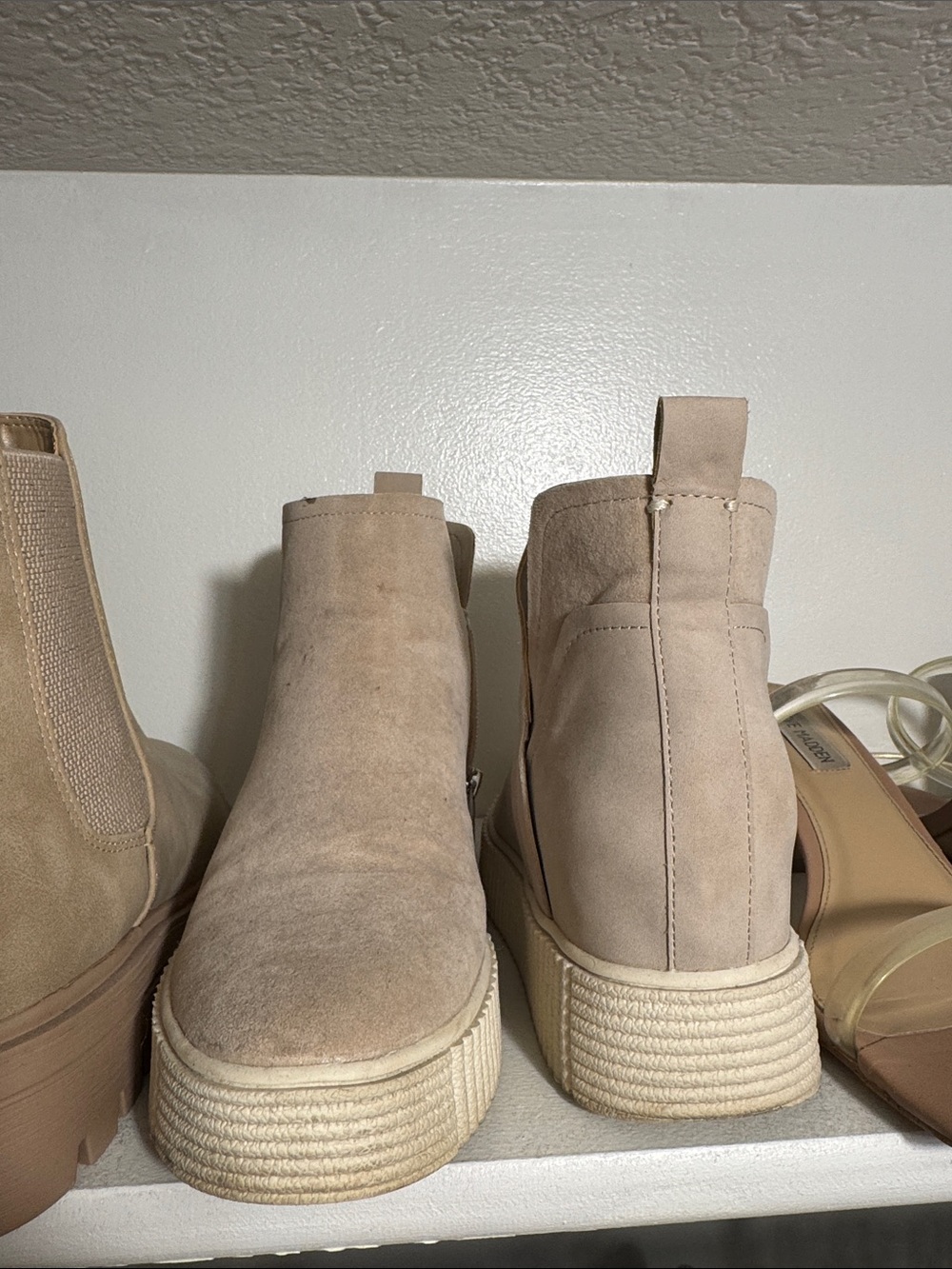 Dolce Vita Taupe Suede Platform Chelsea Boots